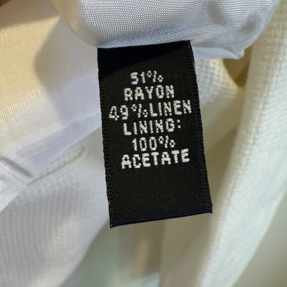 VTG Deadstock Company Ellen Tracy Linen Blazer Women's Size 16 White Vintage - Picture 6 of 13